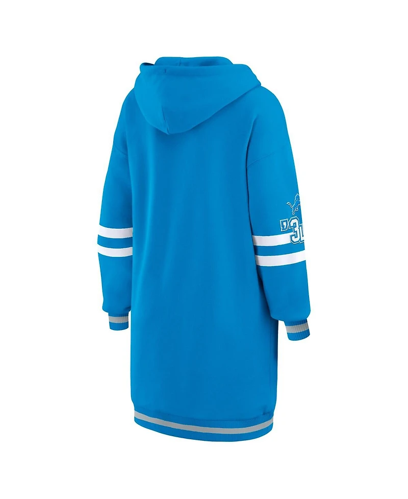 Wear by Erin Andrews Women's Blue Detroit Lions Hoodie Dress