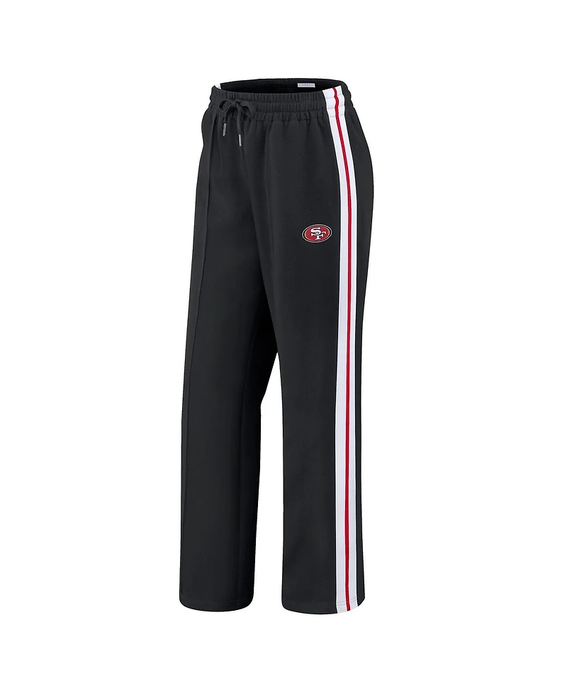 Wear by Erin Andrews Women's Black San Francisco 49ers Color-Block Straight Leg Pants
