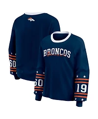 Wear by Erin Andrews Women's Navy Denver Broncos Sport Long-Sleeve T-Shirt