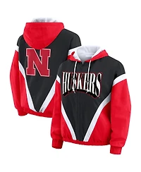 Wear by Erin Andrews Women's Scarlet/Black Nebraska Huskers Colorblock Full-Zip Windbreaker Jacket