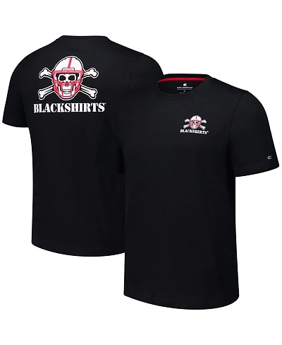 Colosseum Men's Black Nebraska Huskers Logo Lockup 2-Hit Active Blend T-Shirt