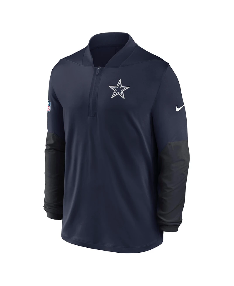 Nike Men's Navy Dallas Cowboys Sideline Dri-fit Half-Zip Pullover
