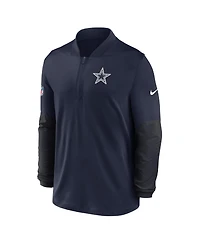 Nike Men's Navy Dallas Cowboys Sideline Dri-fit Half-Zip Pullover