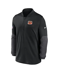 Nike Men's Black Cincinnati Bengals Sideline Dri-fit Half-Zip Pullover