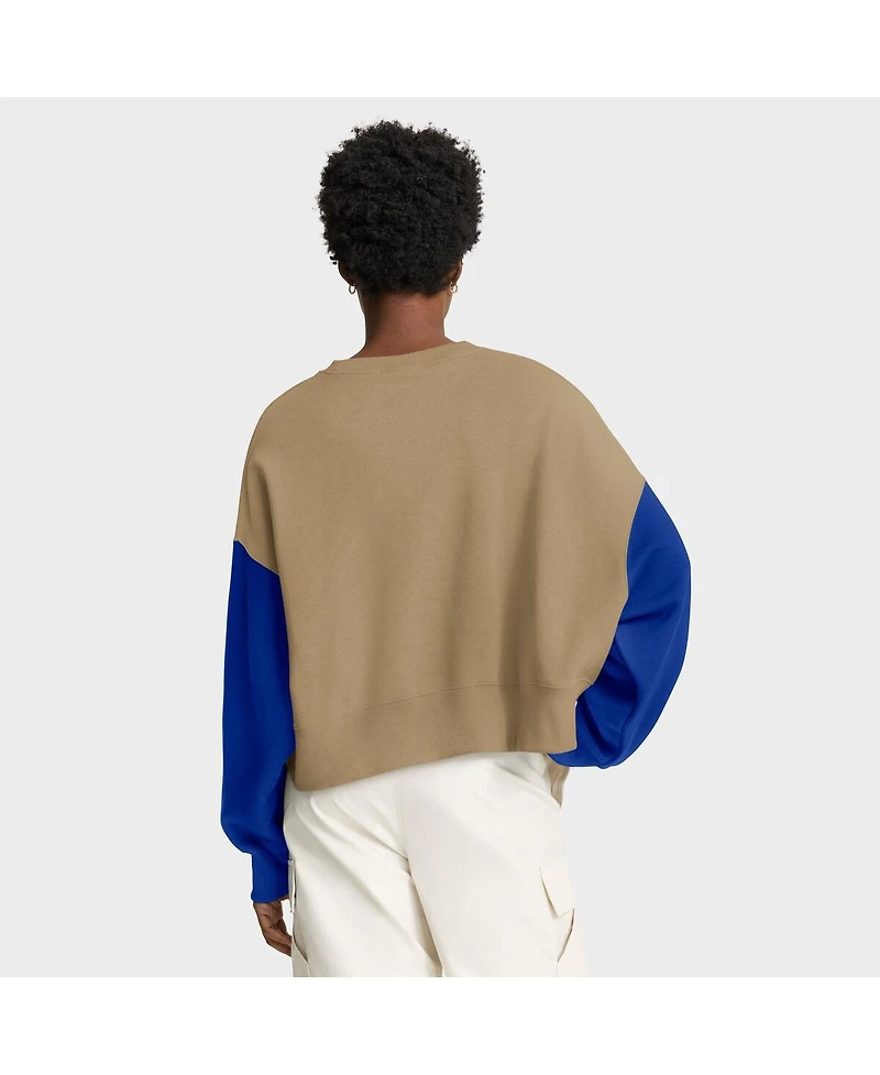 Nike Women's Tan Buffalo Bills Oversized Rewind Pullover Sweatshirt