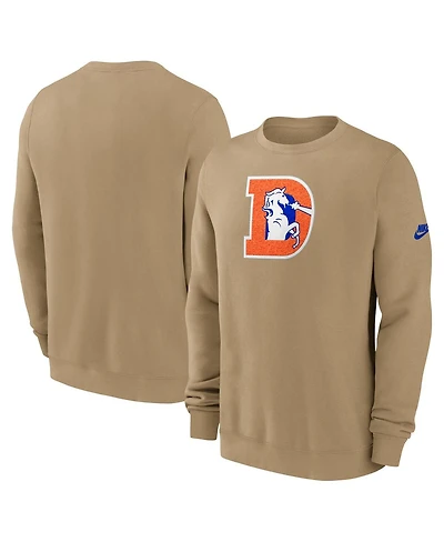Nike Men's Tan Denver Broncos Swing Pass Rewind Club Pullover Sweatshirt