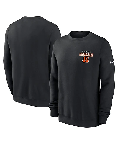 Nike Men's Black Cincinnati Bengals Primetime Club Fleece Pullover Sweatshirt