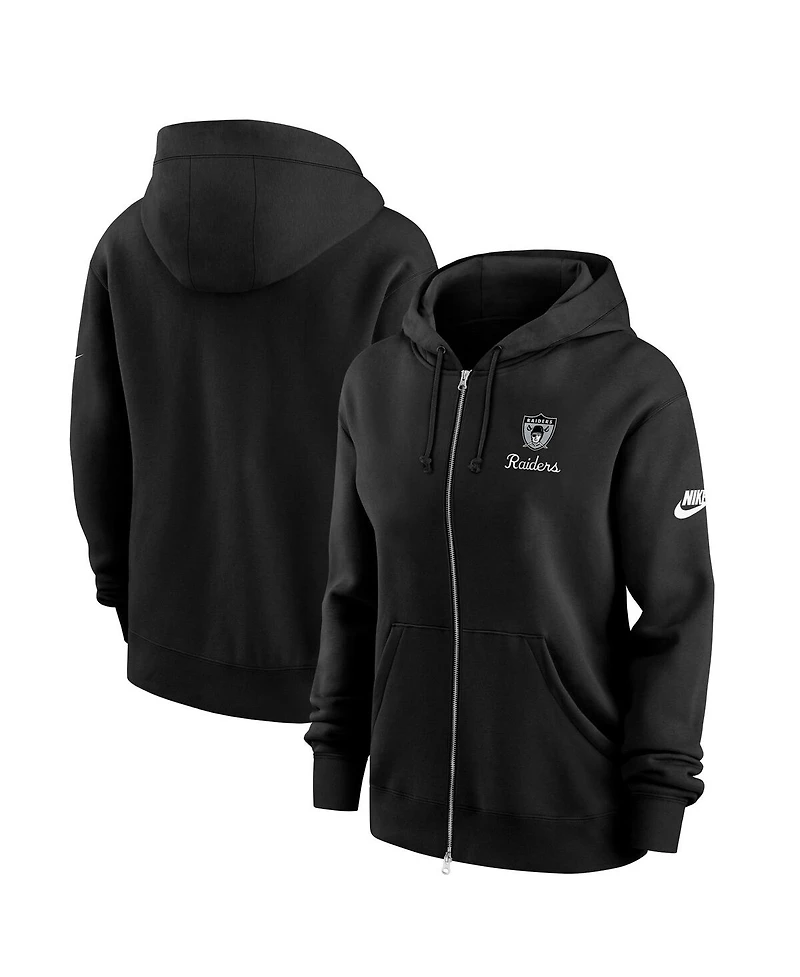 Nike Women's Black Las Vegas Raiders Phoenix Rewind Full-Zip Hoodie