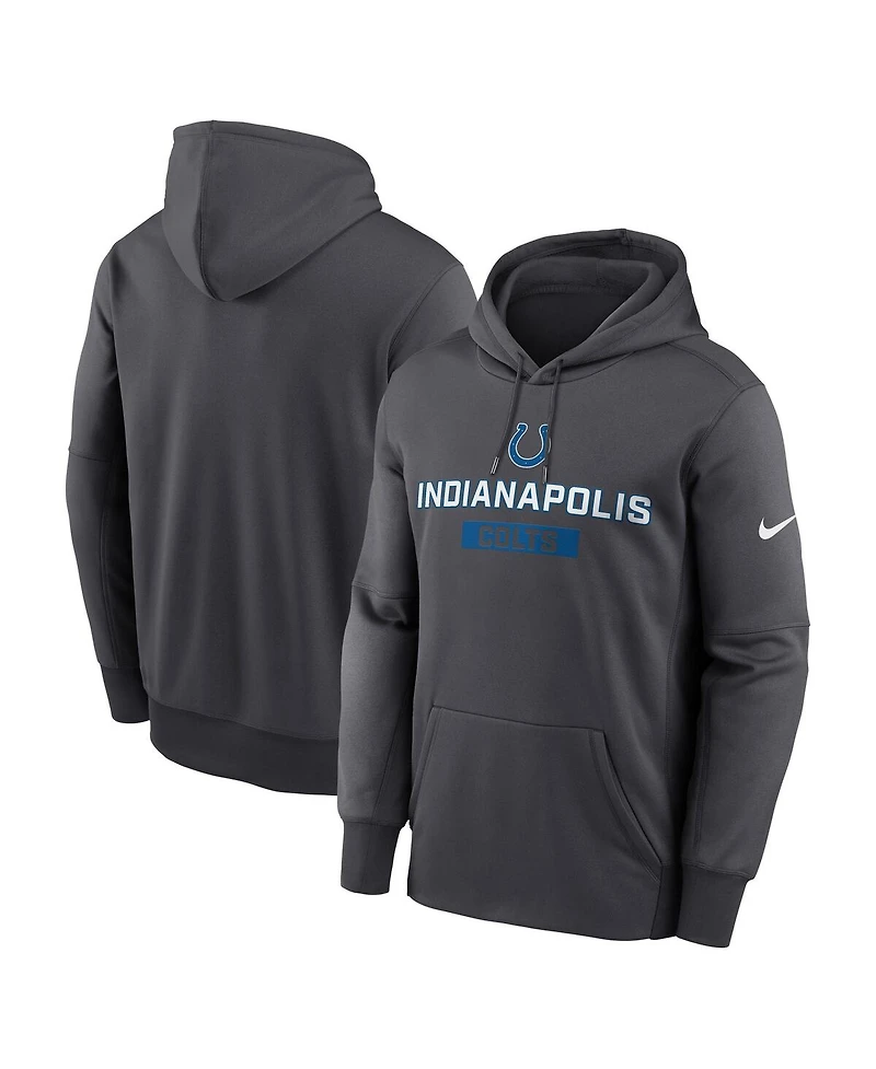 Nike Men's Anthracite Indianapolis Colts Toss Sweep Performance Pullover Hoodie