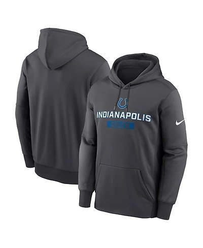 Nike Men's Anthracite Indianapolis Colts Toss Sweep Performance Pullover Hoodie