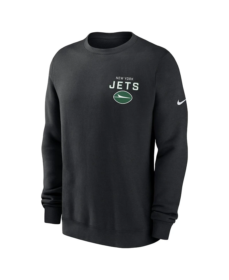 Nike Men's Black New York Jets Primetime Club Fleece Pullover Sweatshirt