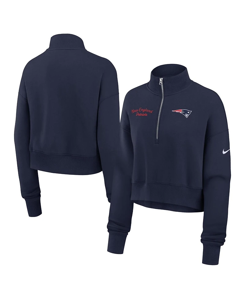 Nike Women's Navy New England Patriots Primetime Phoenix Half-Zip Sweatshirt