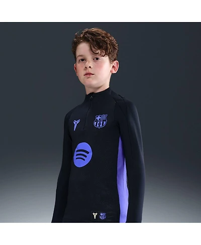 Nike Big Boys and Girls Black Barcelona 2025/26 Strike Drill Quarter-Zip Long Sleeve Top
