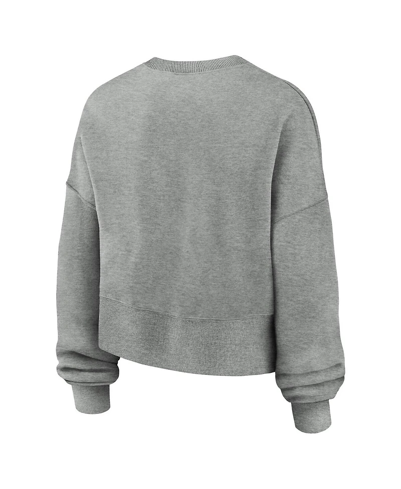 Nike Women's Heather Gray Ohio State Buckeyes Oversized Phoenix Arch Pullover Sweatshirt