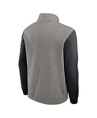 Nike Men's Heather Gray/Black Iowa Hawkeyes Club Fleece Half-Zip Pullover Sweatshirt