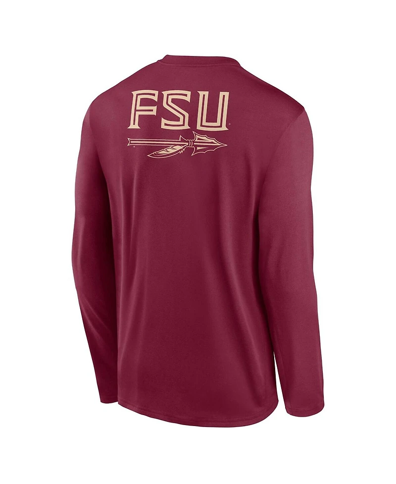 Nike Men's Garnet Florida State Seminoles Primetime Campus 2-Hit Legend Long Sleeve T-Shirt