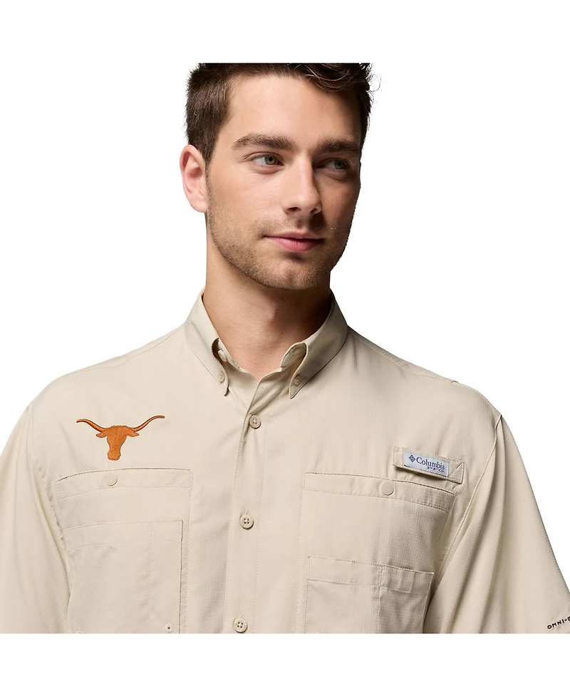 Columbia Men's Tan Texas Longhorns Tamiami Omni-Shade Button-Down Shirt