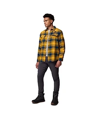 Columbia Men's Gold Notre Dame Fighting Irish Flare Gun Omni-Wick Flannel Long Sleeve Button-Up Shirt