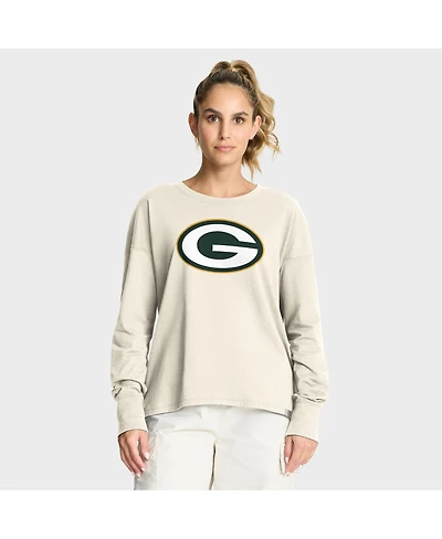 Fanatics Women's Cream Green Bay Packers Dove Legacy Long Sleeve T-Shirt