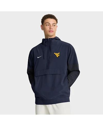Nike Men's Navy West Virginia Mountaineers Anorak Half-Zip Hoodie Jacket
