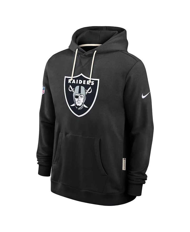 Nike Men's Black Las Vegas Raiders Sideline Standard Issue Initial Home Dri-fit Hoodie