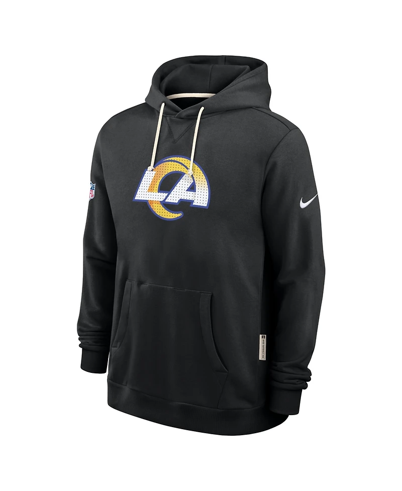 Nike Men's Black Los Angeles Rams Sideline Standard Issue Initial Home Dri-fit Hoodie