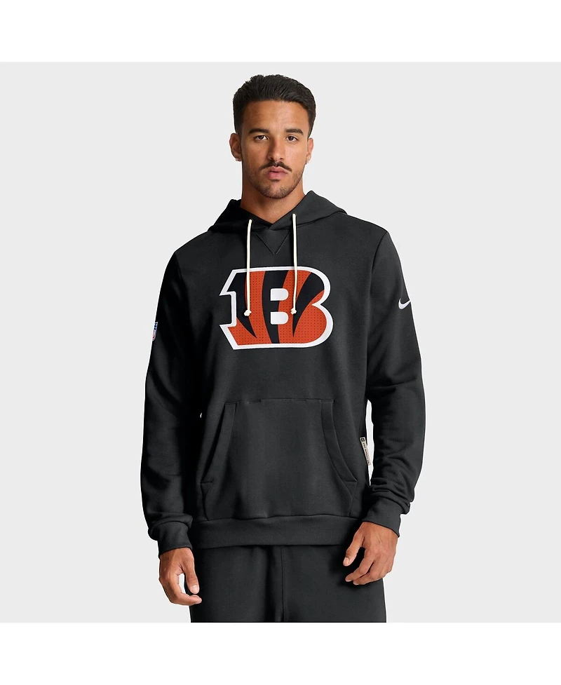 Nike Men's Black Cincinnati Bengals Sideline Standard Issue Initial Home Dri-fit Hoodie