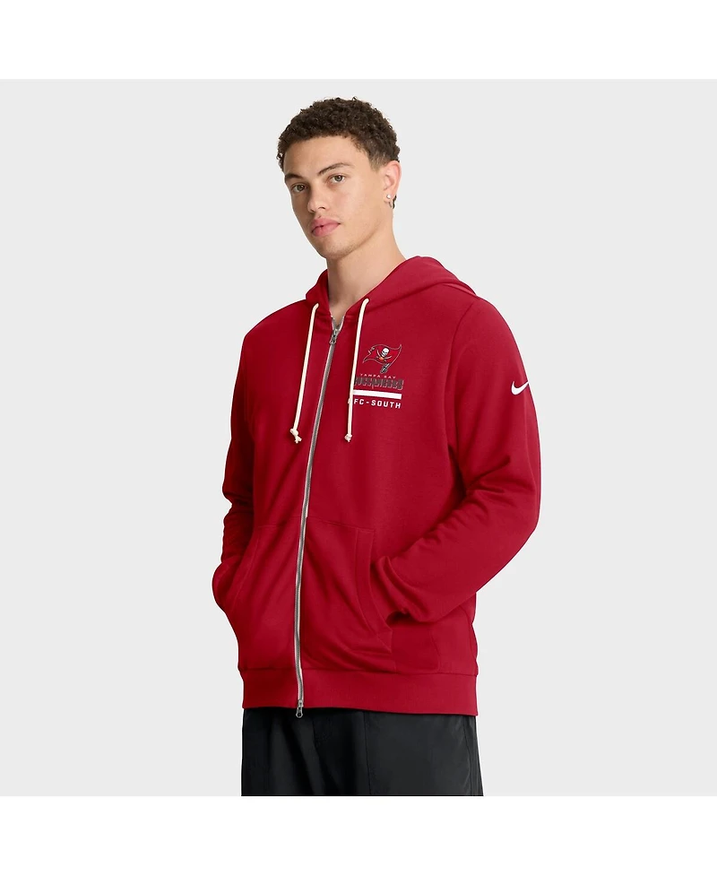 Nike Men's Red Tampa Bay Buccaneers Sideline Standard Issue Utility Player Dri-fit Full-Zip Hoodie