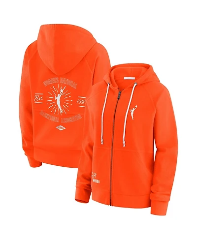 Wear by Erin Andrews Women's Orange Wnba Vintage Full-Zip Hoodie
