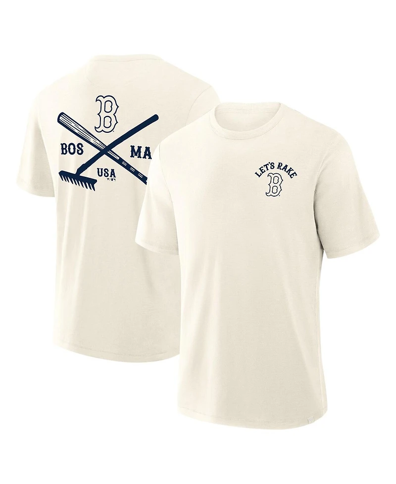 Fanatics Men's Cream Boston Red Sox Nostalgia Stadium Slub T-Shirt