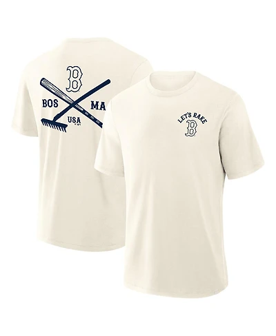 Fanatics Men's Cream Boston Red Sox Nostalgia Stadium Slub T-Shirt