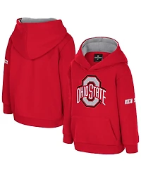 Colosseum Toddler Scarlet Ohio State Buckeyes Big Logo Volume Fleece Pullover Hoodie