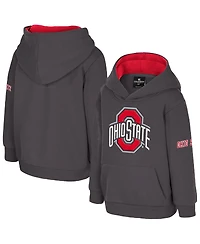 Colosseum Toddler Charcoal Ohio State Buckeyes Big Logo Volume Fleece Pullover Hoodie