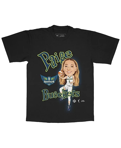 Playa Society Men's and Women's Paige Bueckers Black Dallas Wings Sketch T-Shirt