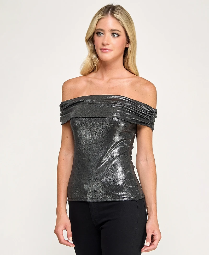 Seni & Cade Juniors Lurex Off-The-Shoulder Top