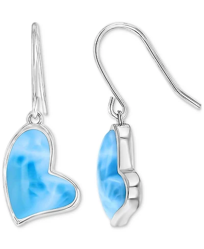 Macy's Heart Shape Opal (4.5 ct. t.w.) Earrings in Sterling Silver