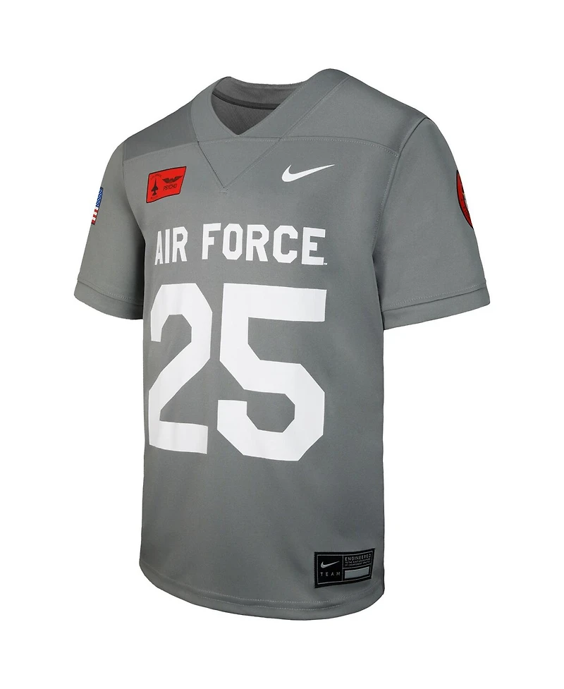 Nike Big Boys and Girls 25 Gray Air Force Falcons Apls Fighting Falcon Collection Football Game Jersey