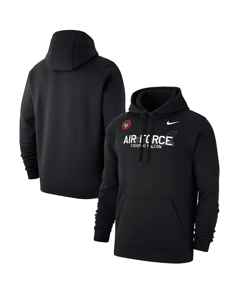 Nike Men's Black Air Force Falcons Apls Fighting Falcon Collection Club Fleece Hoodie