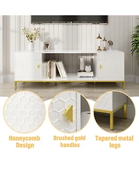 70 inches Mdf Tv Stand With Storage Cabinets