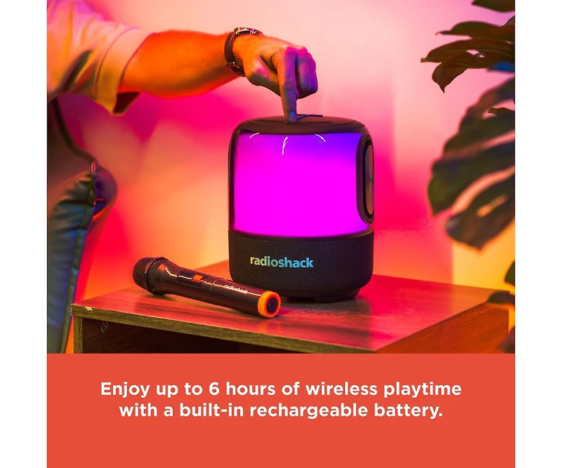 RadioShack 60W Wireless Speaker with Microphone For Karaoke and 360 Rgb Lights True Wireless 4001785