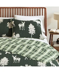Linery & Co. Deer & Trees Microfiber Quilt Set with Shams