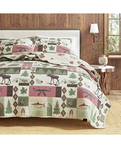 Linery & Co. Wildlife Patchwork Microfiber Quilt Set With Shams