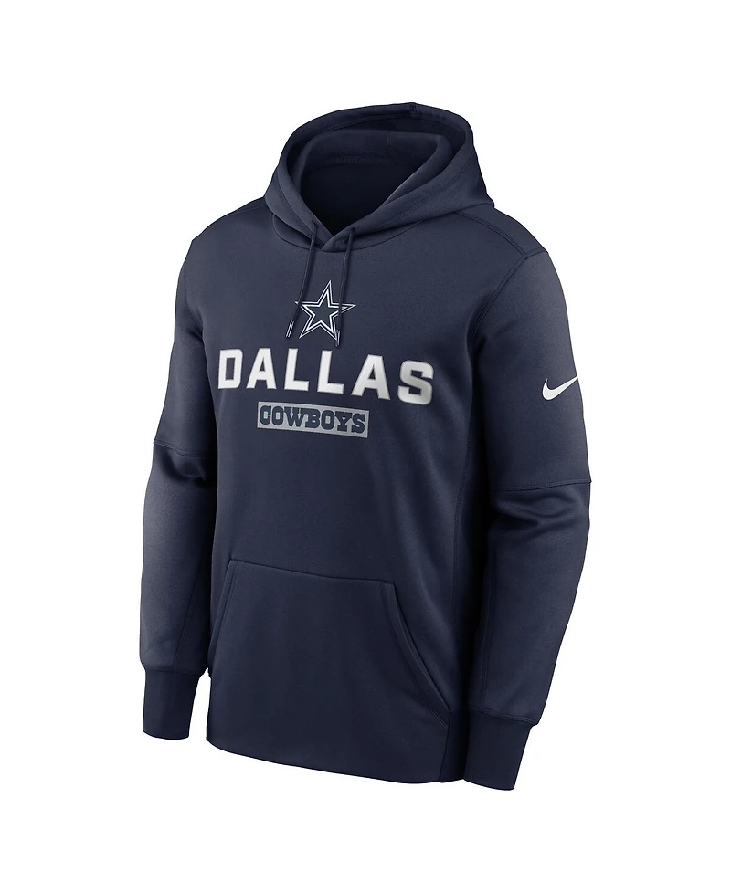 Nike Men's Navy Dallas Cowboys Toss Sweep Performance Pullover Hoodie
