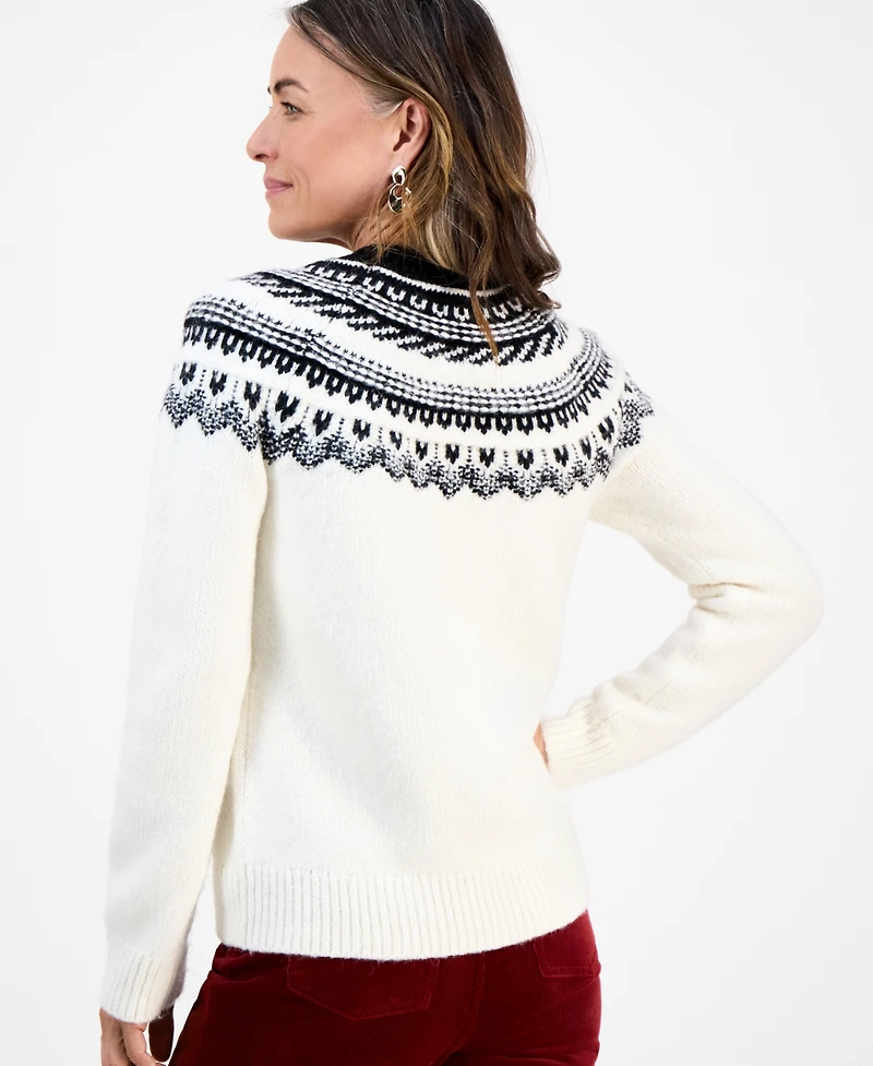 Style & Co Petite Fair Isle Crewneck Sweater, Macy's Exclusive
