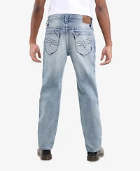 Cultura Men's Saddle Stitch Straight Fit Jeans