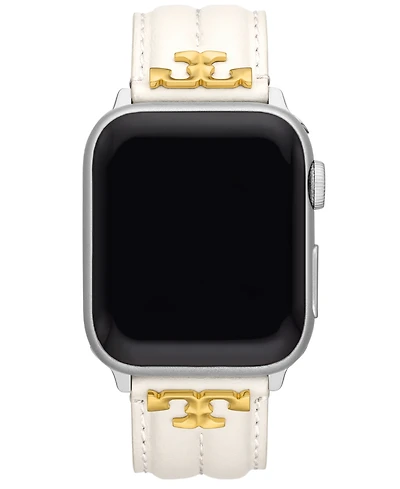 Tory Burch Women's Ivory Leather Band for Apple Watch, 38-45mm