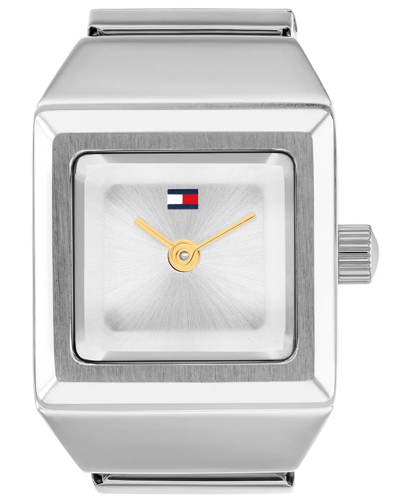 Tommy Hilfiger Women's Quartz Silver Tone Stainless Steel Watch Ring, 15mm