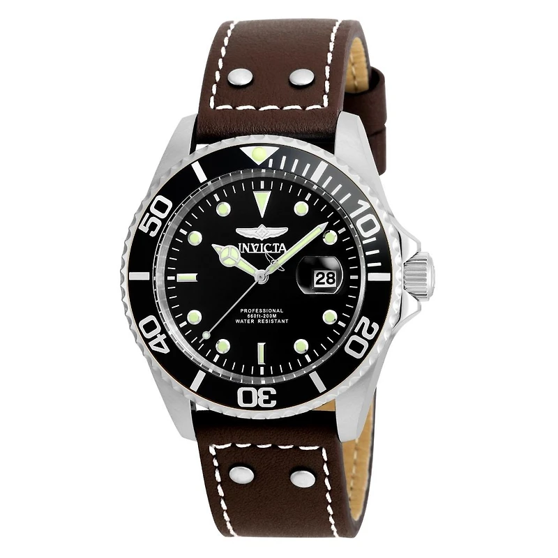 Invicta Men's 22069 Pro Diver Quartz 3 Hand Black Dial Watch