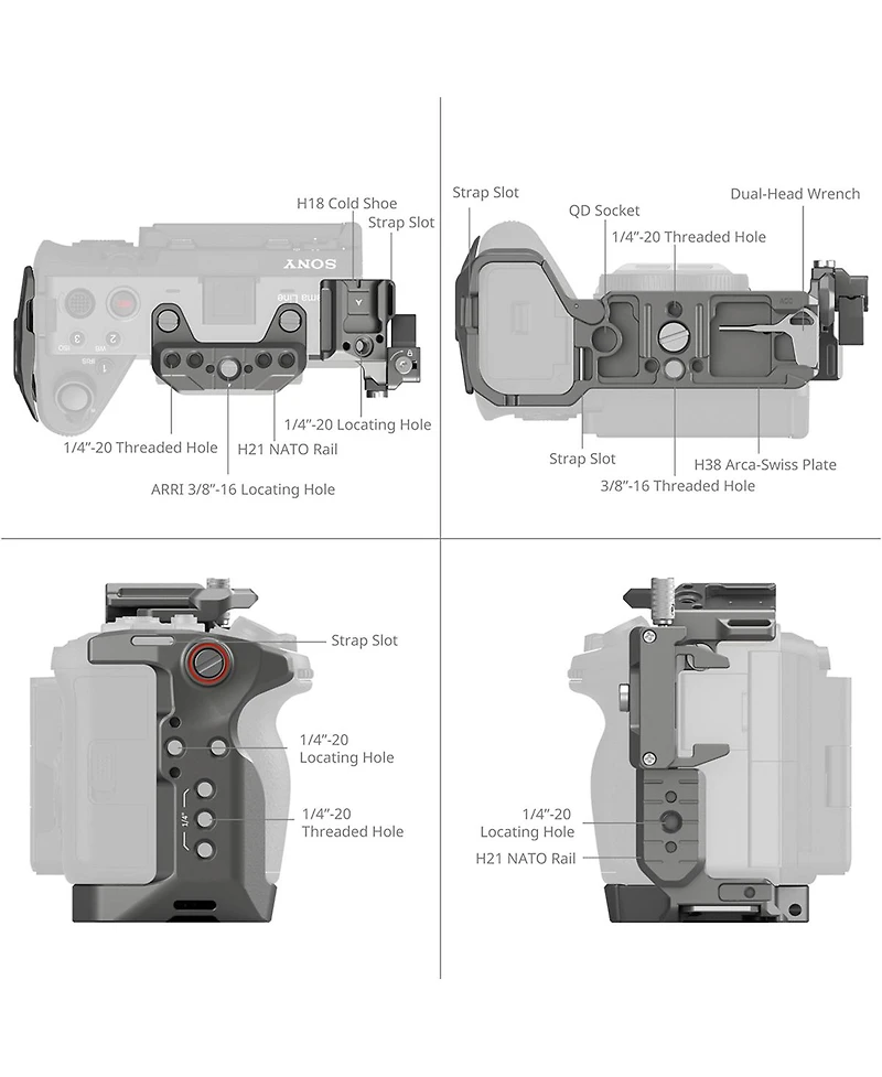 SmallRig HawkLock Quick Release Advanced Cage Kit for Sony FX3/FX30 Camera