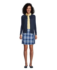 Lands' End Women's School Uniform Side Pleat Plaid Skort Above the Knee